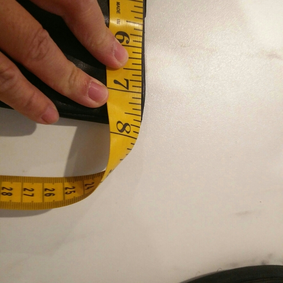 Vintage 90's Chunky Block Heel Square Toe Tall Black Leather Boots - Picture 16 of 16